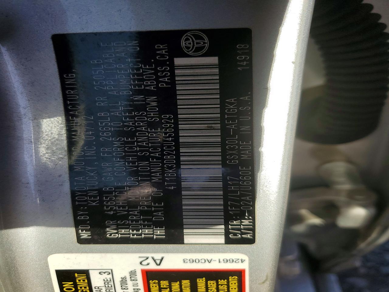 2012 Toyota Avalon Base