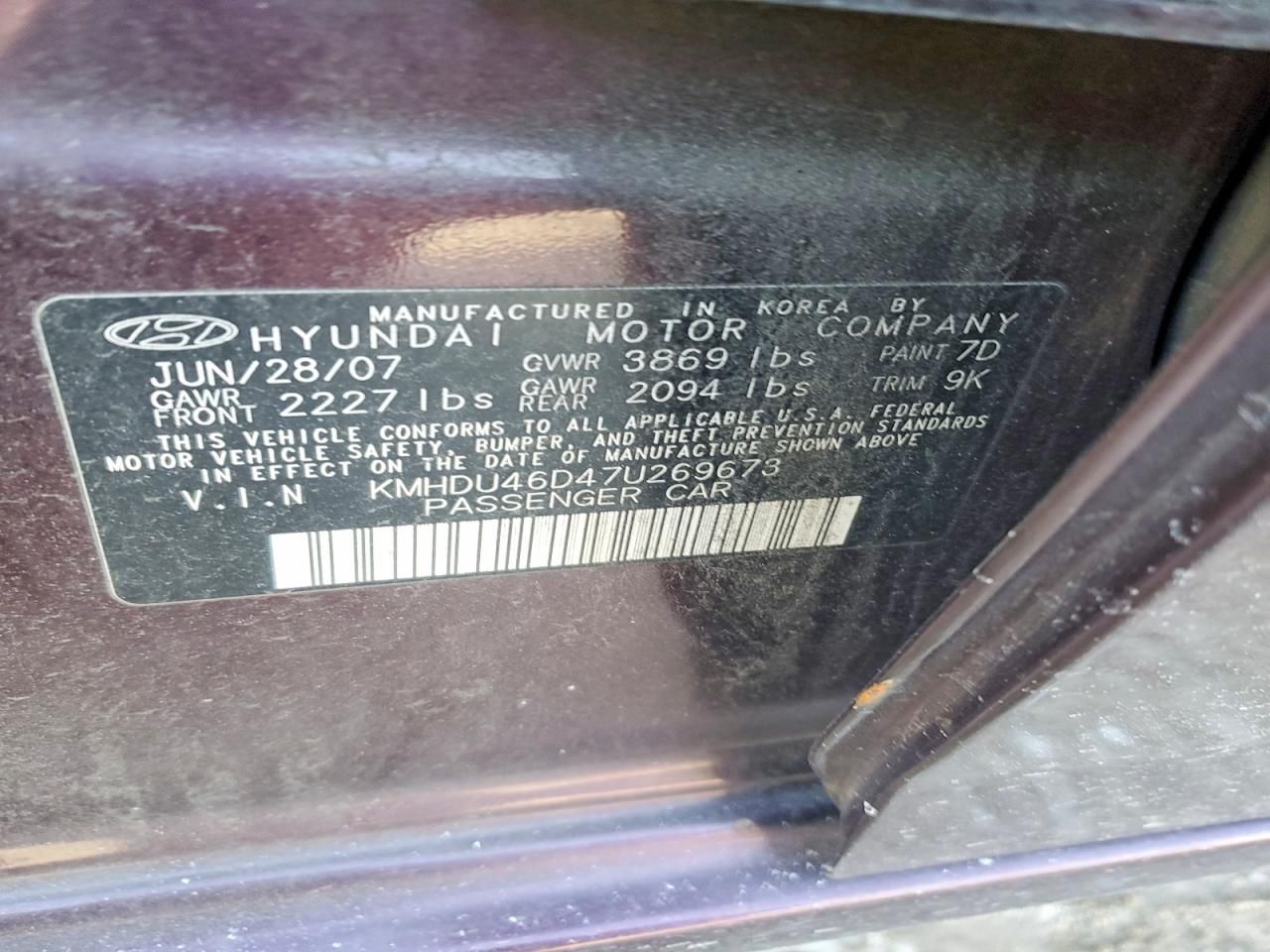 2007 Hyundai Elantra gls