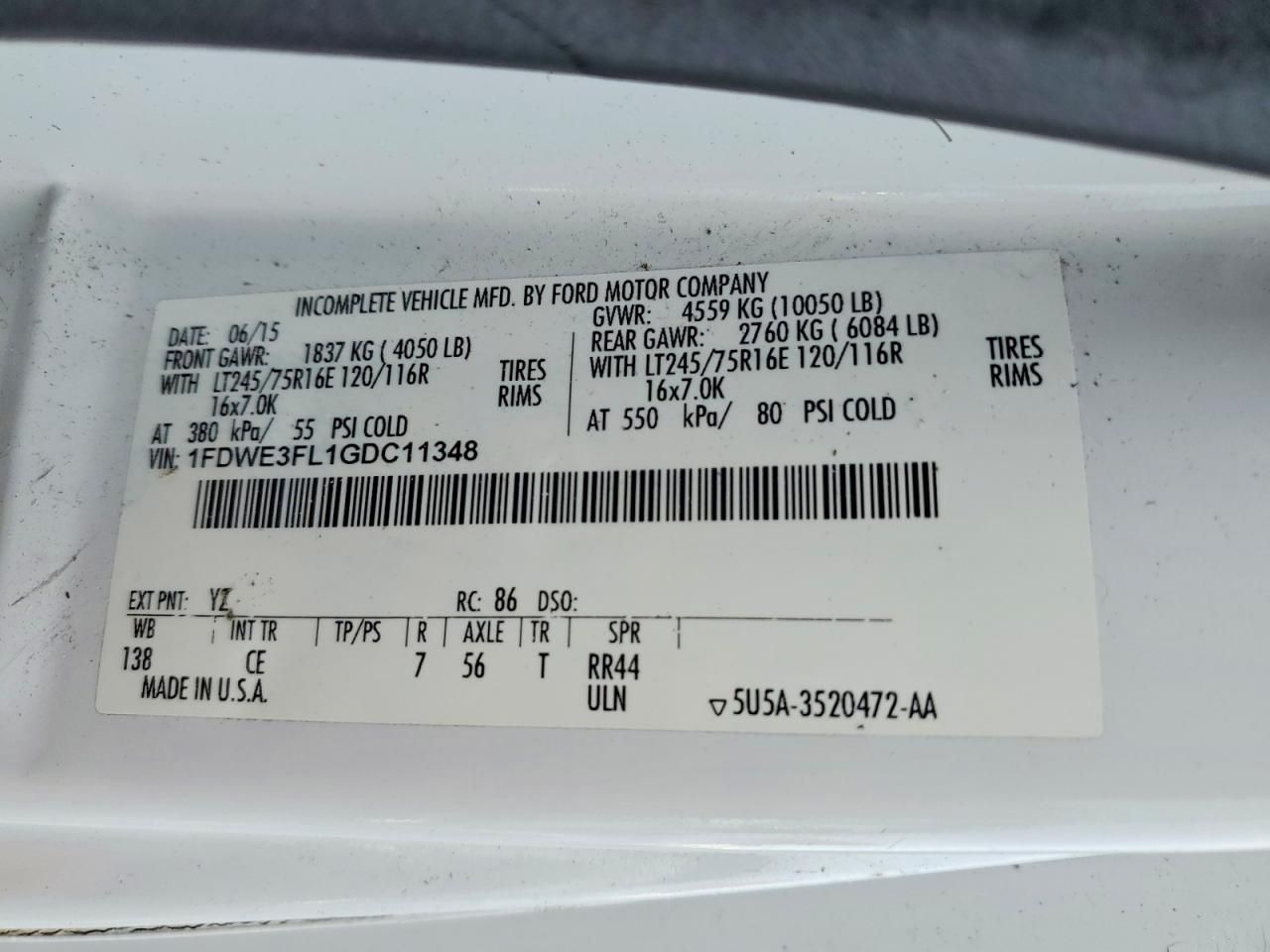 2016 Ford E350 Delivery Truck