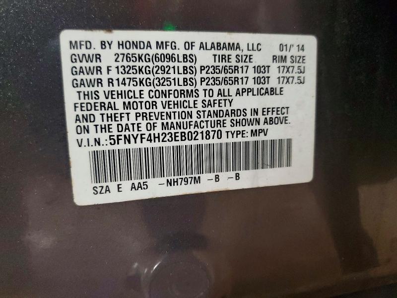 2014 Honda Pilot lx