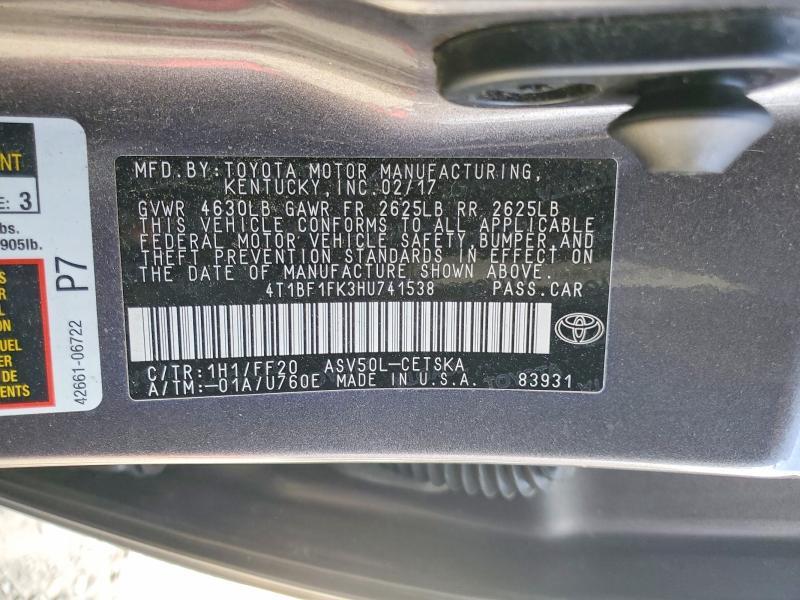 2017 Toyota Camry le