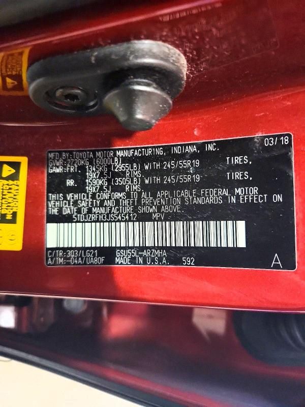 2018 Toyota Highlander se