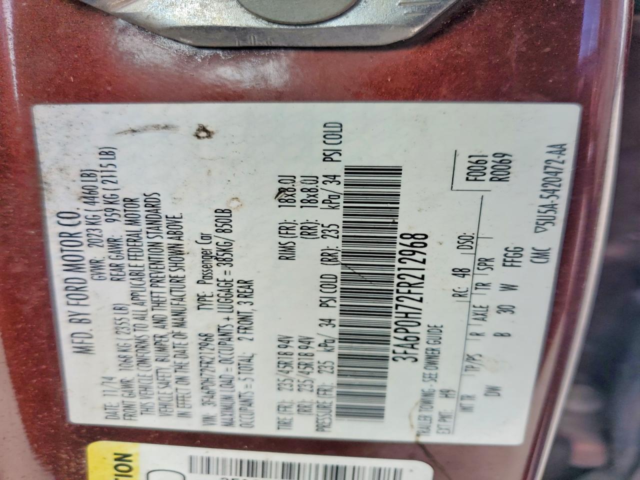 2015 Ford Fusion se