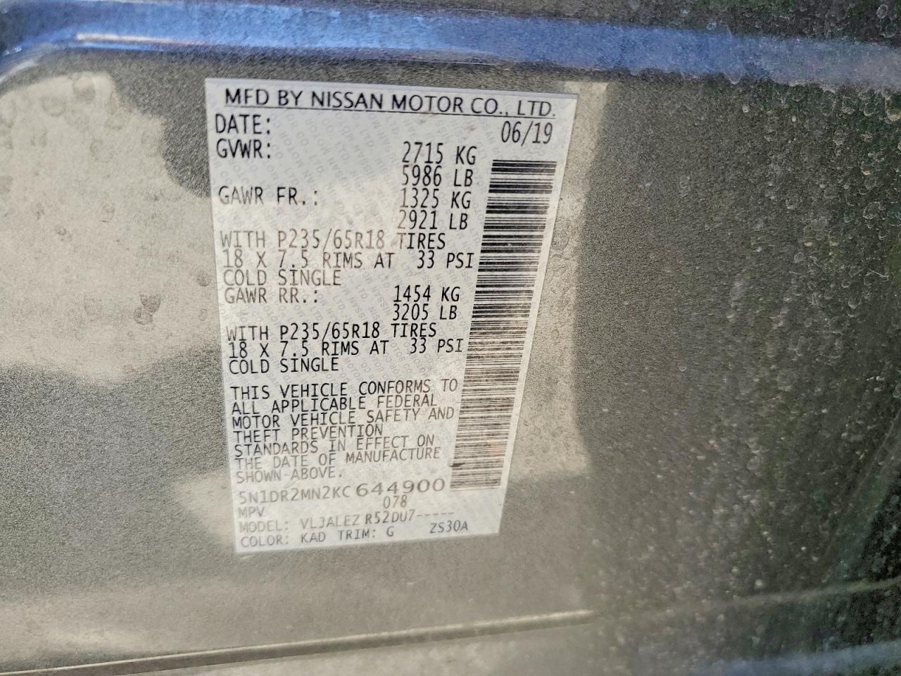 2019 Nissan Pathfinder sv