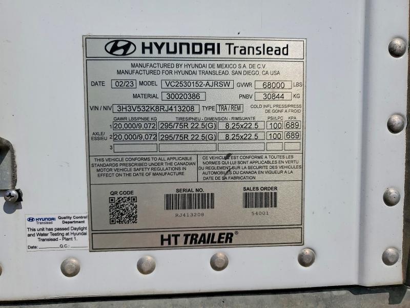 2024 Hyundai Translead VC2530152-AJRSW DRY Van Trailer