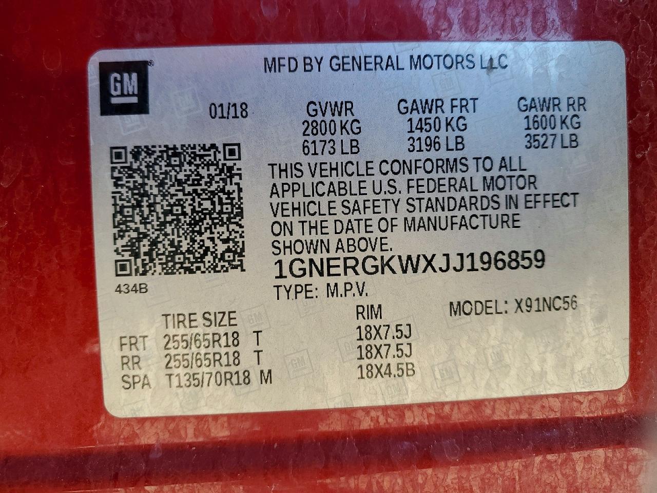 2018 Chevrolet Traverse lt