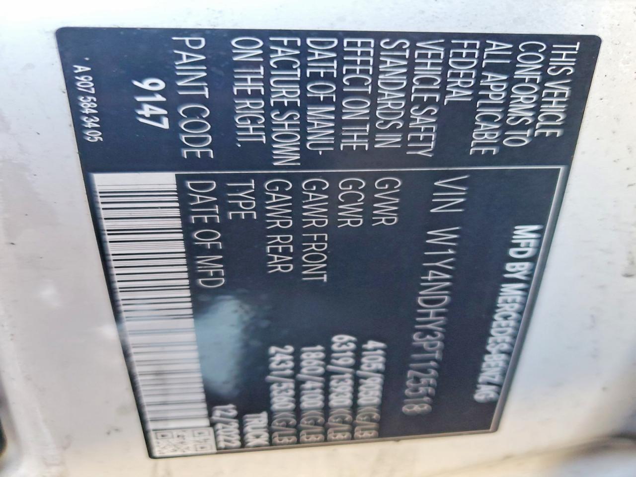 2023 Mercedes-Benz 2023 Mercedes Benz Sprinter 2500 Delivery Van