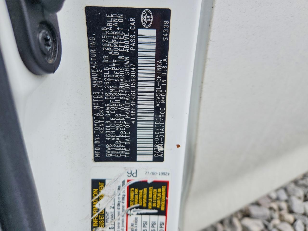 2012 Toyota Camry Base