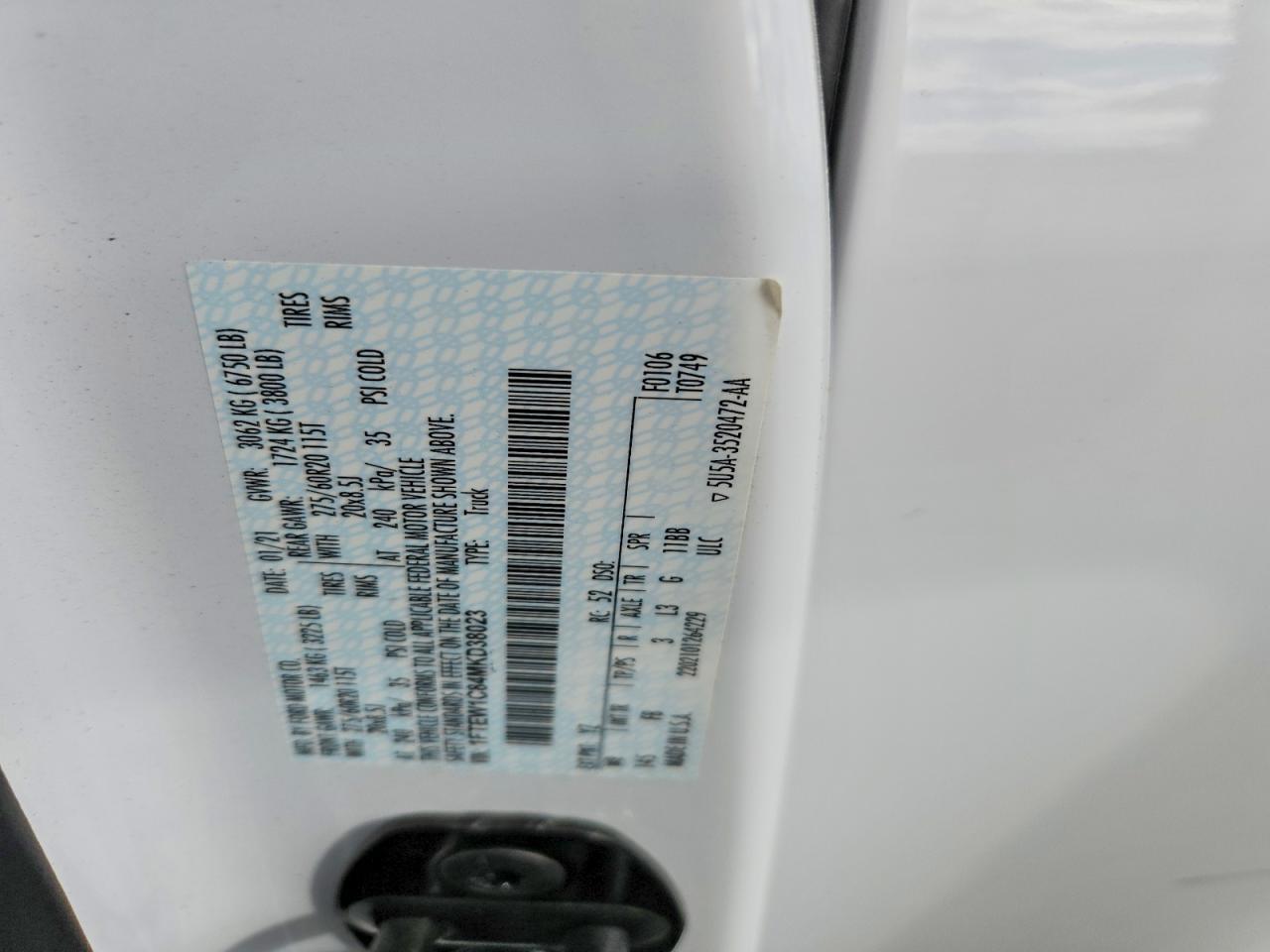 2021 Ford F150 Supercrew