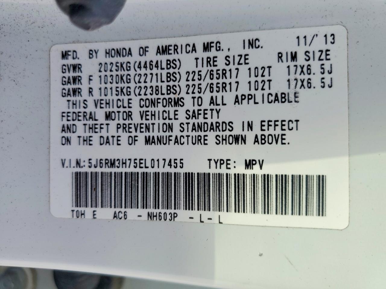 2014 Honda Cr-v exl
