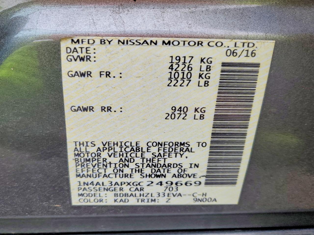 2016 Nissan Altima 2.5
