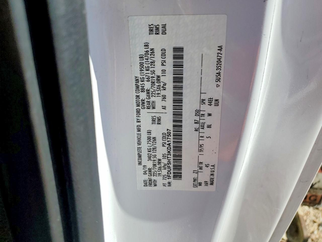 2019 Ford F550 Super Duty