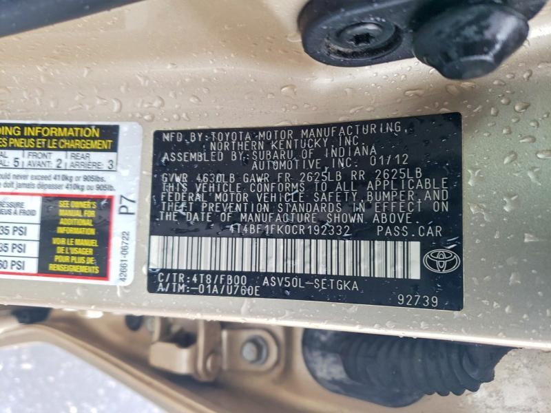 2012 Toyota Camry xle