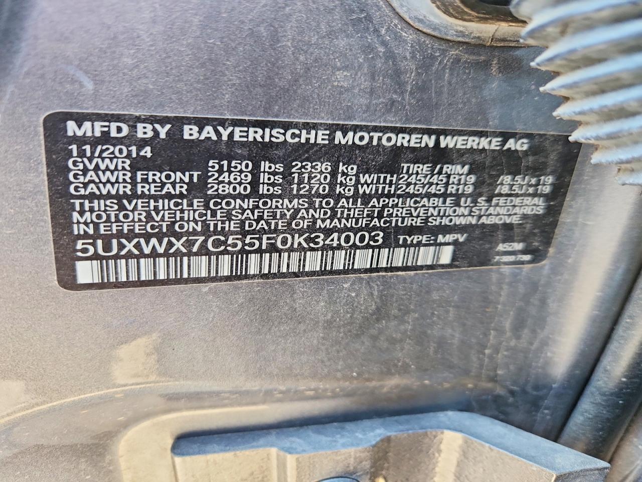 2015 BMW X3 Xdrive35i