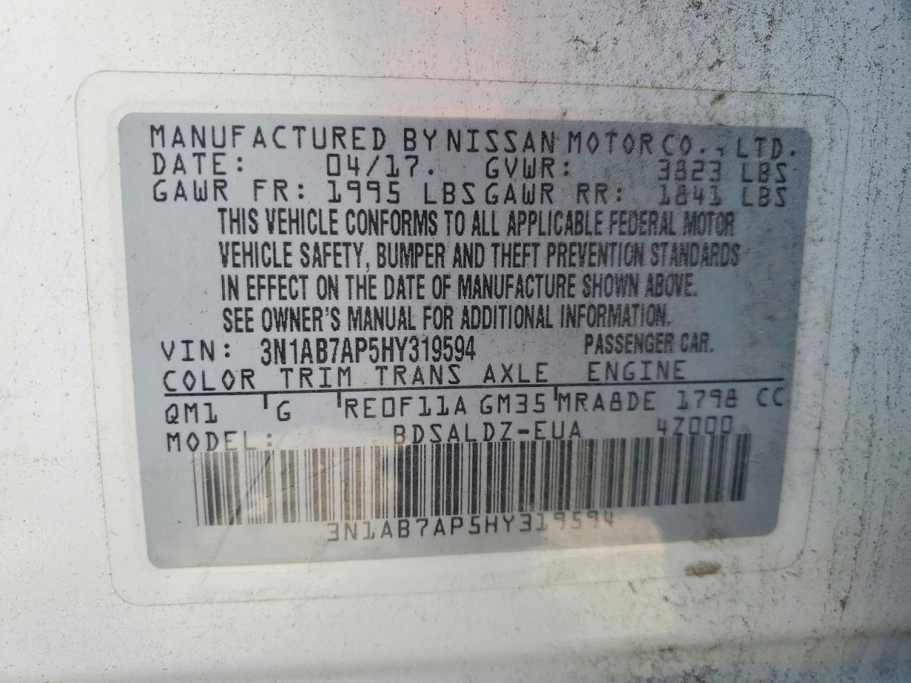 2017 Nissan Sentra s