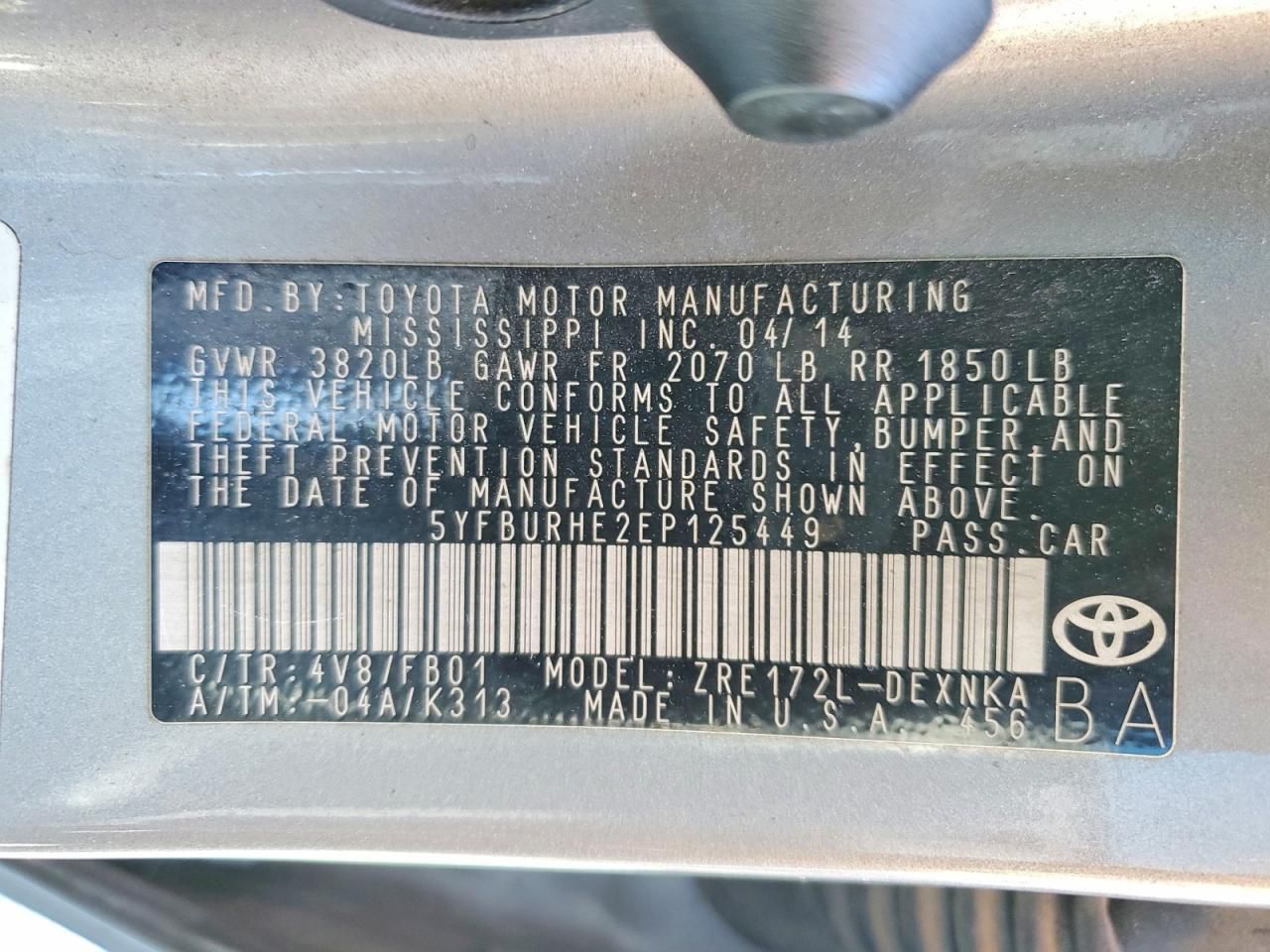 2014 Toyota Corolla l