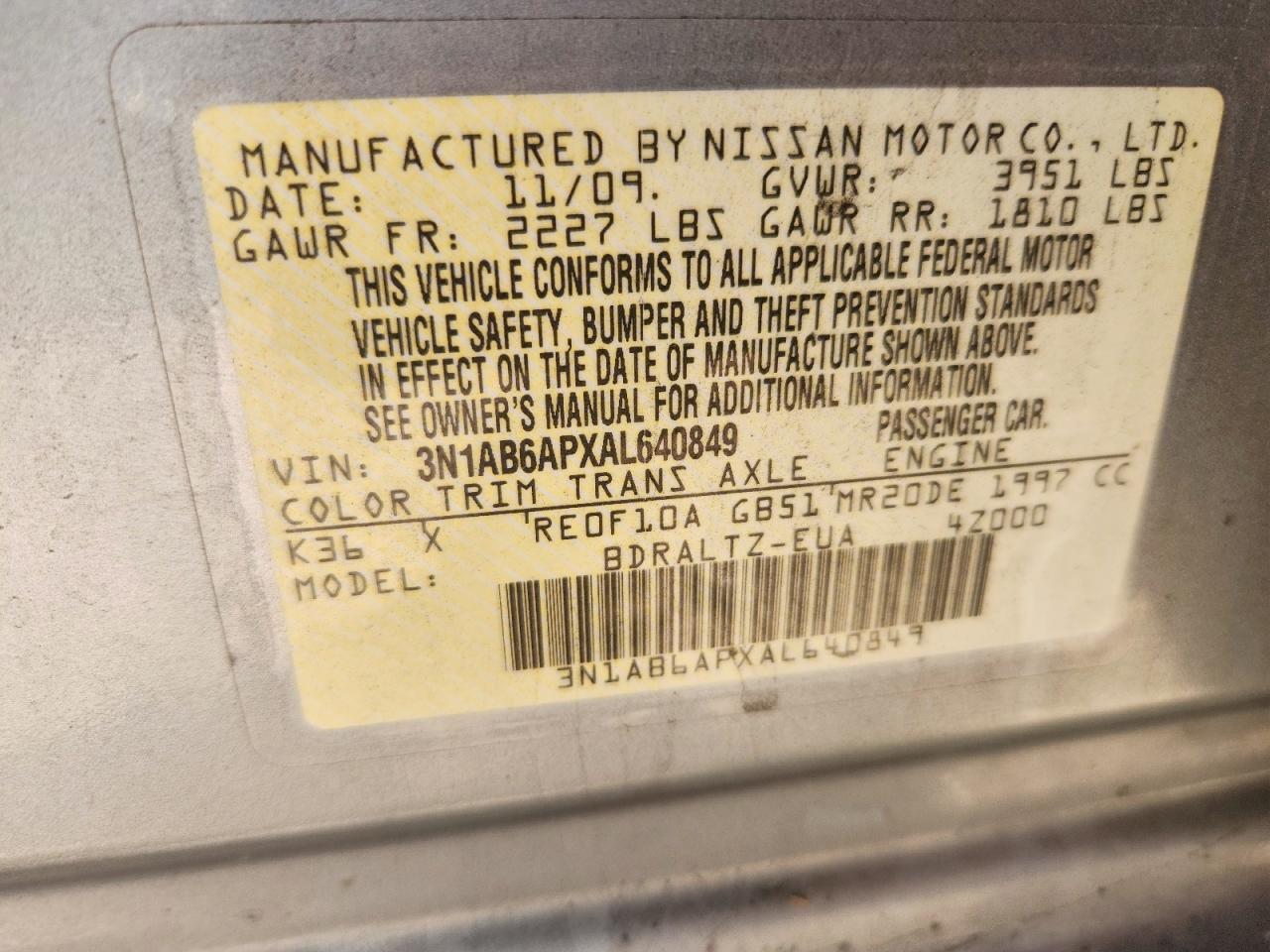 2010 Nissan Sentra 2.0