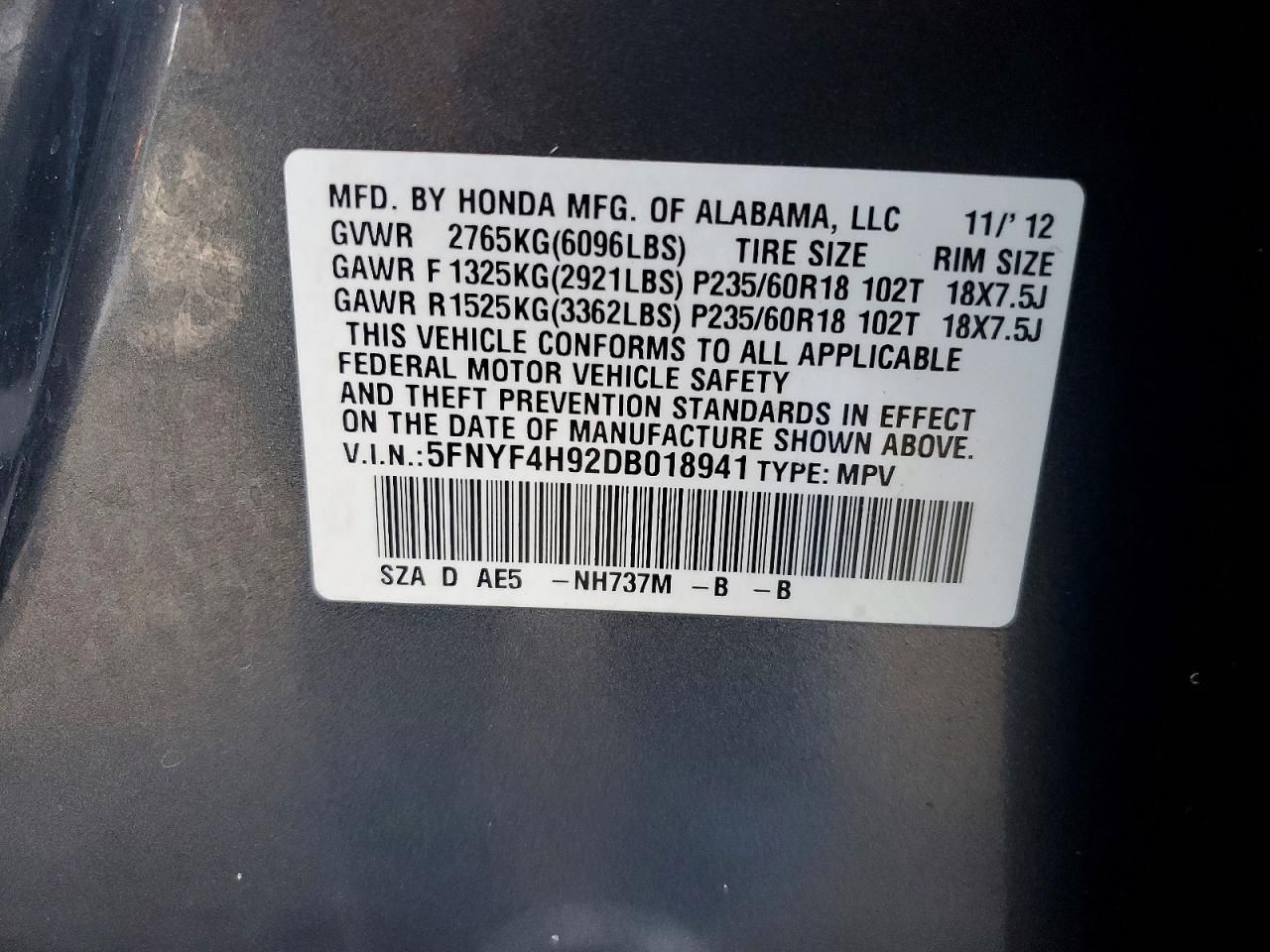 2013 Honda Pilot Touring