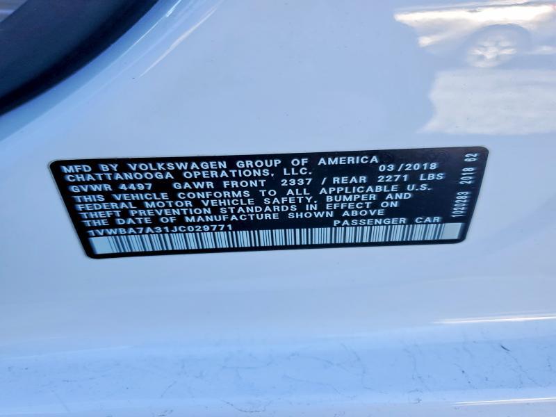 2018 Volkswagen Passat se