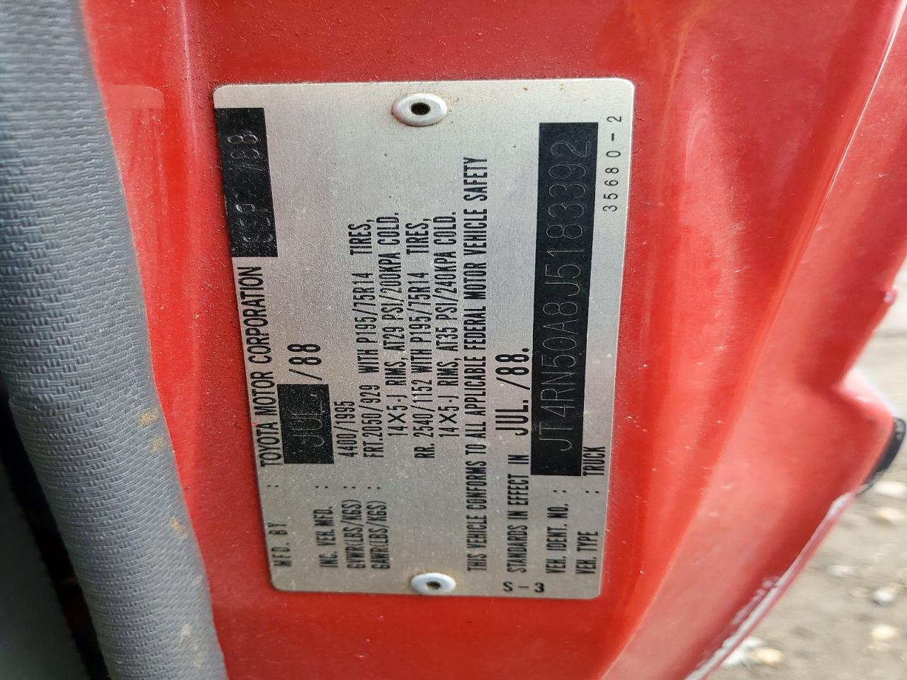 1988 Toyota Pickup 1/2 TON RN50