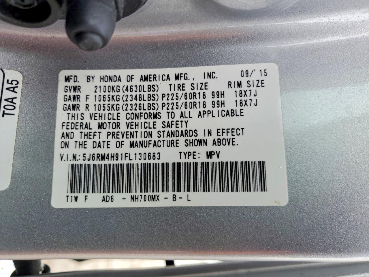 2015 Honda Cr-v Touring