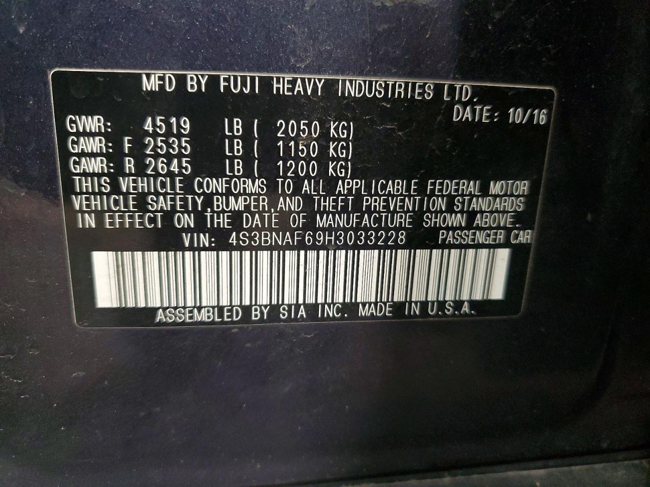 2017 Subaru Legacy 2.5i Premium