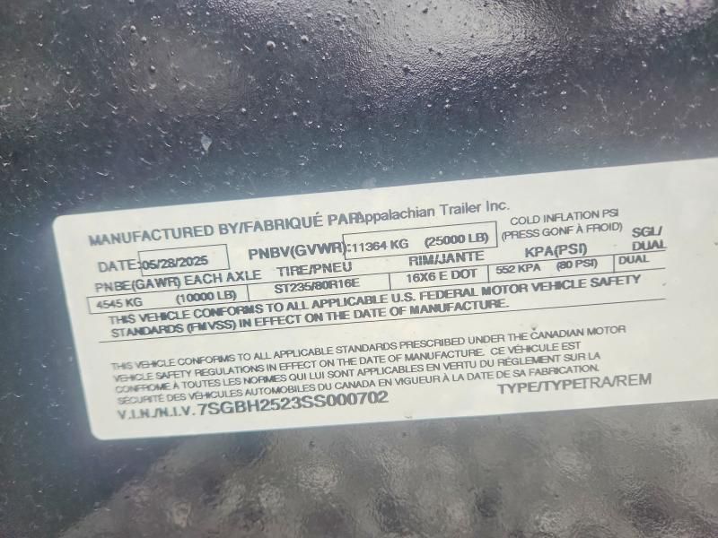 2025 Appalachian Equipment Trailer