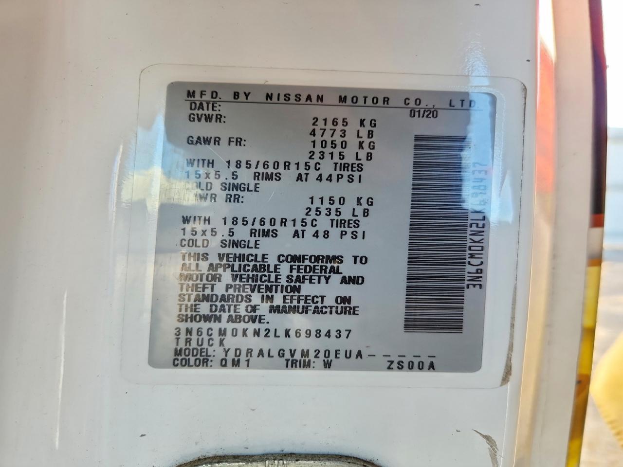 2020 Nissan NV200 2.5S