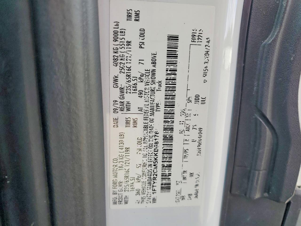 2019 Ford Transit T-250