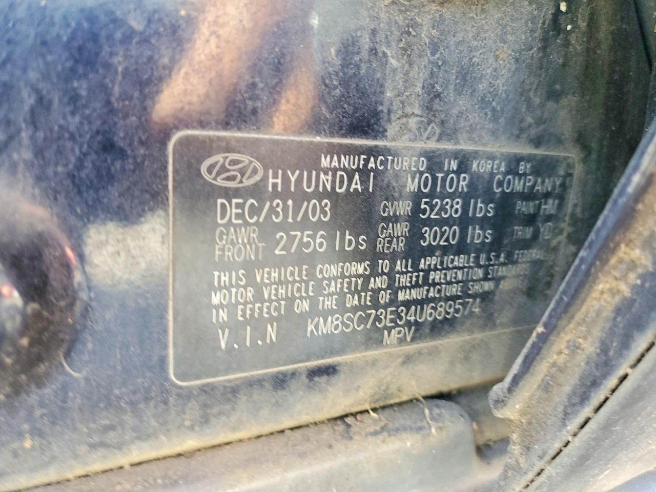 2004 Hyundai Santa fe gls