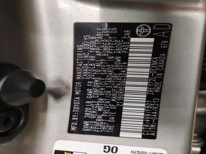 2016 Toyota Corolla l