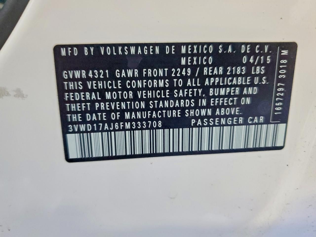 2015 Volkswagen Jetta se