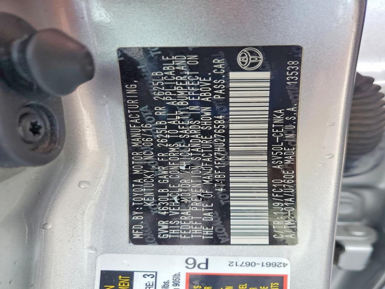 2017 Toyota Camry le