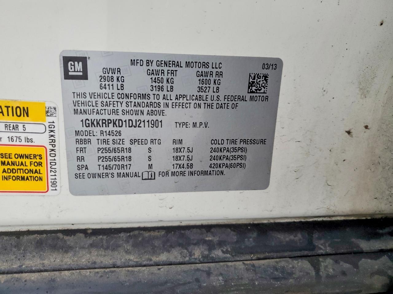 2013 GMC Acadia sle