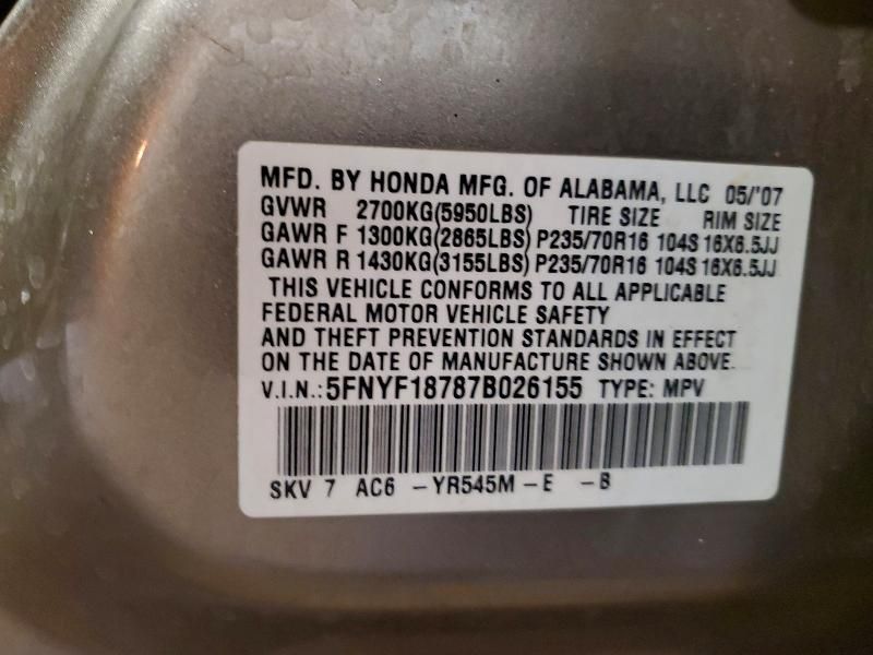 2007 Honda Pilot exl