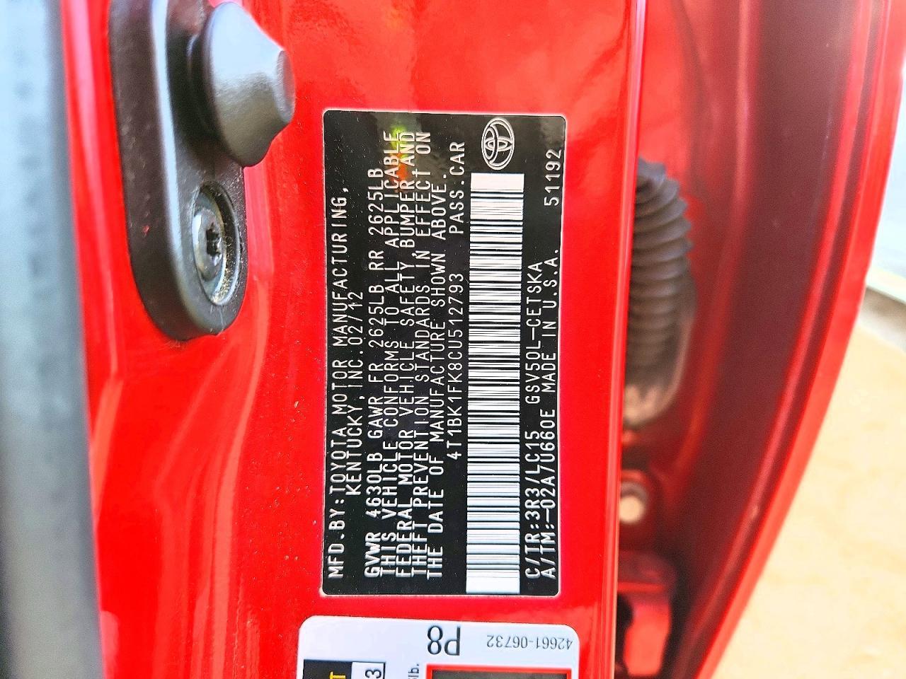 2012 Toyota Camry se
