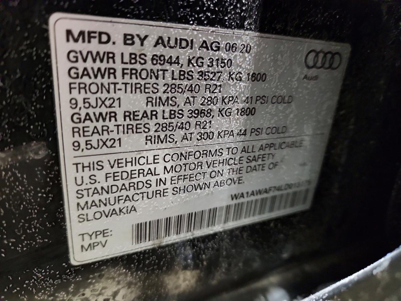2020 Audi SQ7 Premium Plus