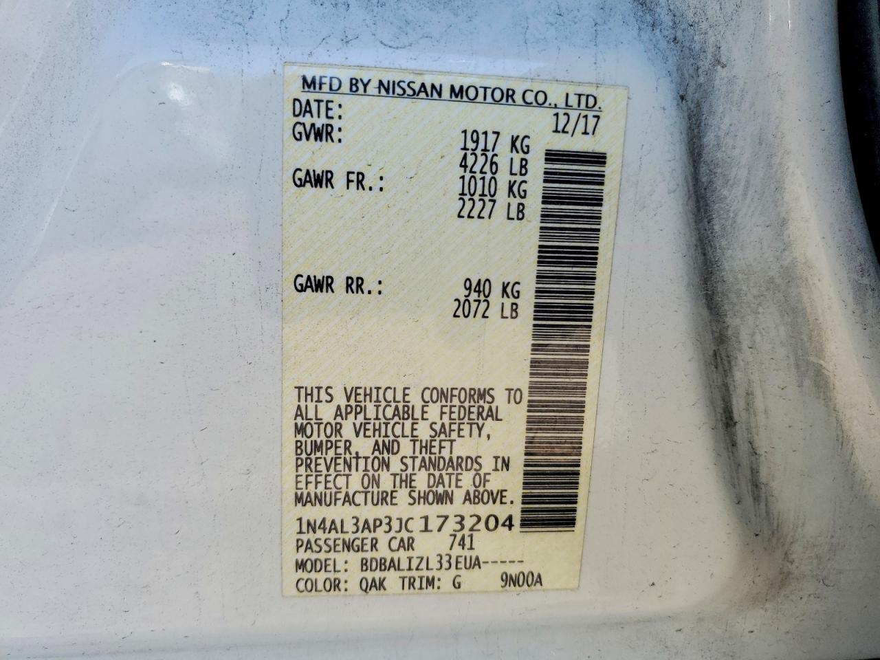 2018 Nissan Altima 2.5