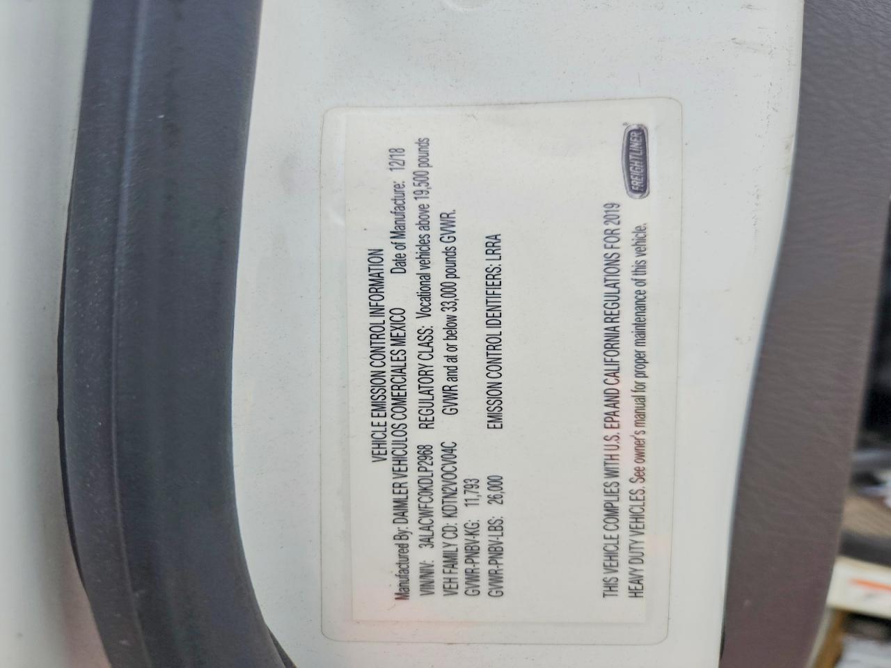 2019 Freigliner 2019 Freightliner Business Class M2 BOX Truck