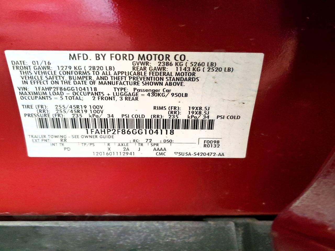 2016 Ford Taurus Limited