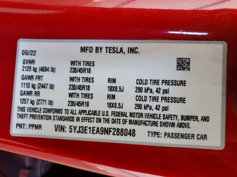 2022 Tesla Model 3