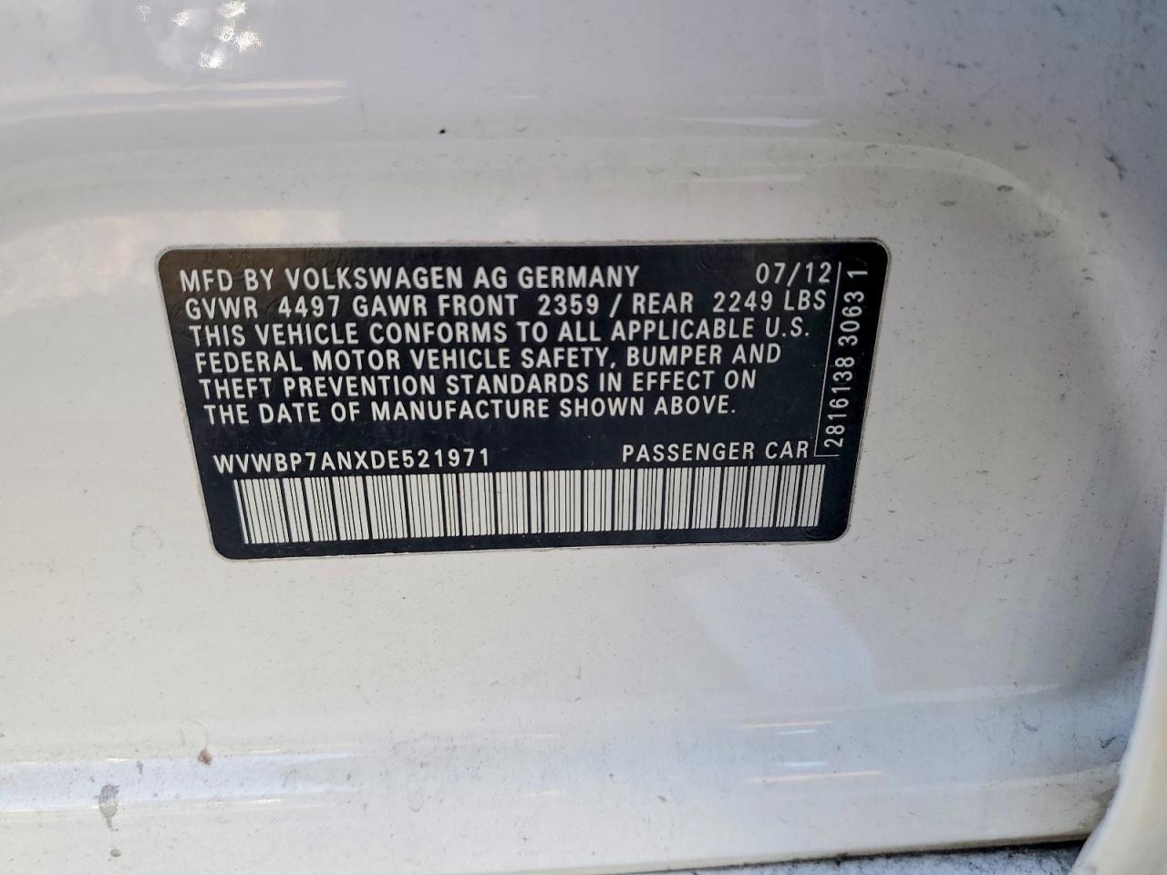 2013 Volkswagen Cc Sport