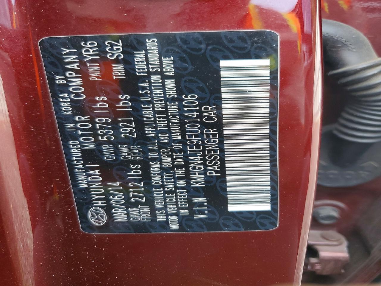 2015 Hyundai Genesis 3.8l