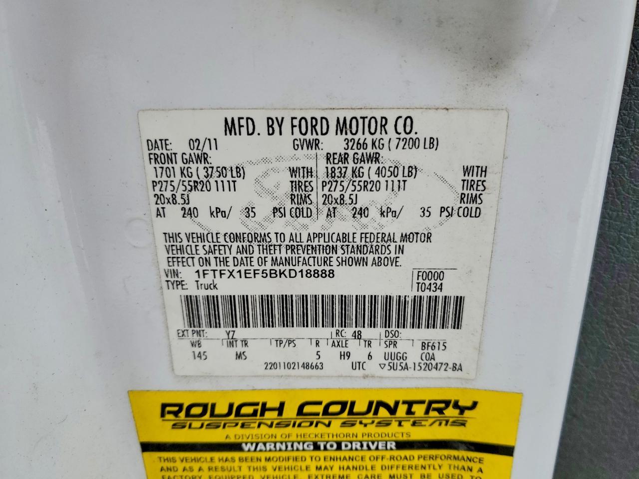 2011 Ford F150 Super Cab
