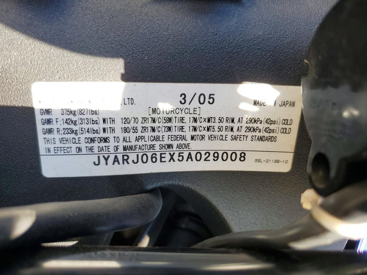 2005 Yamaha YZFR6 L