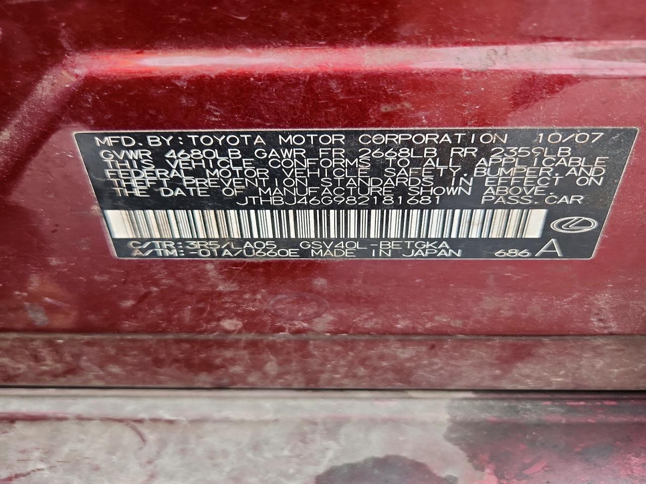 2008 Lexus Es 350