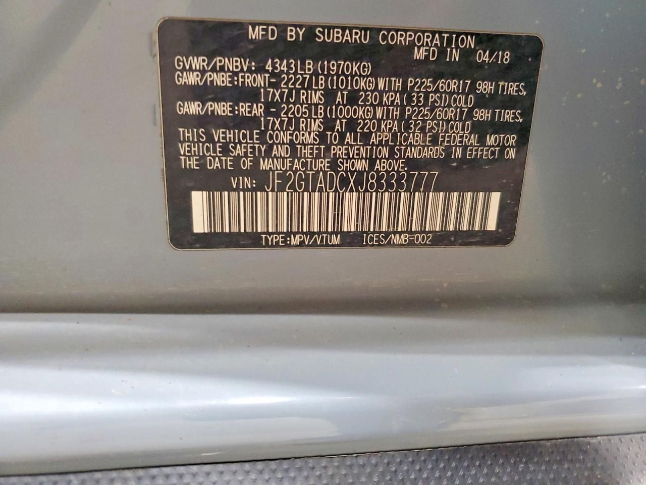 2018 Subaru Crosstrek Premium