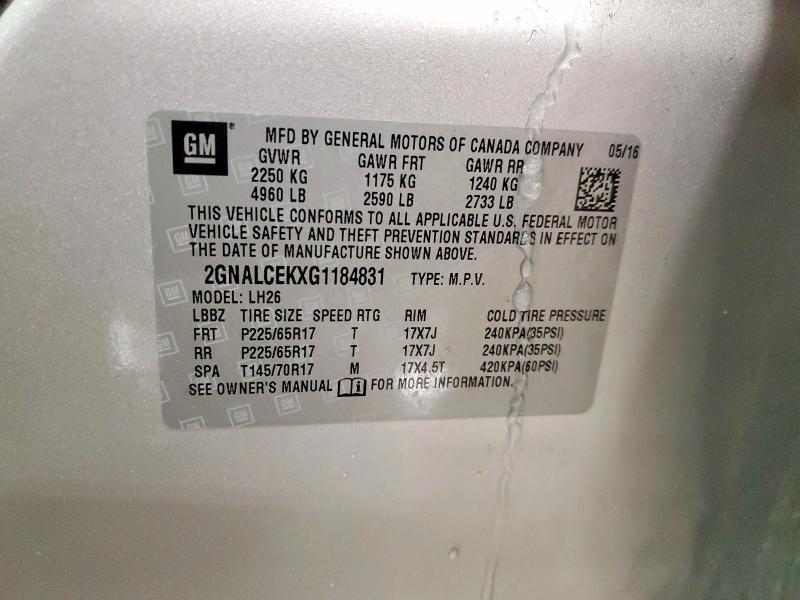 2016 Chevrolet Equinox lt
