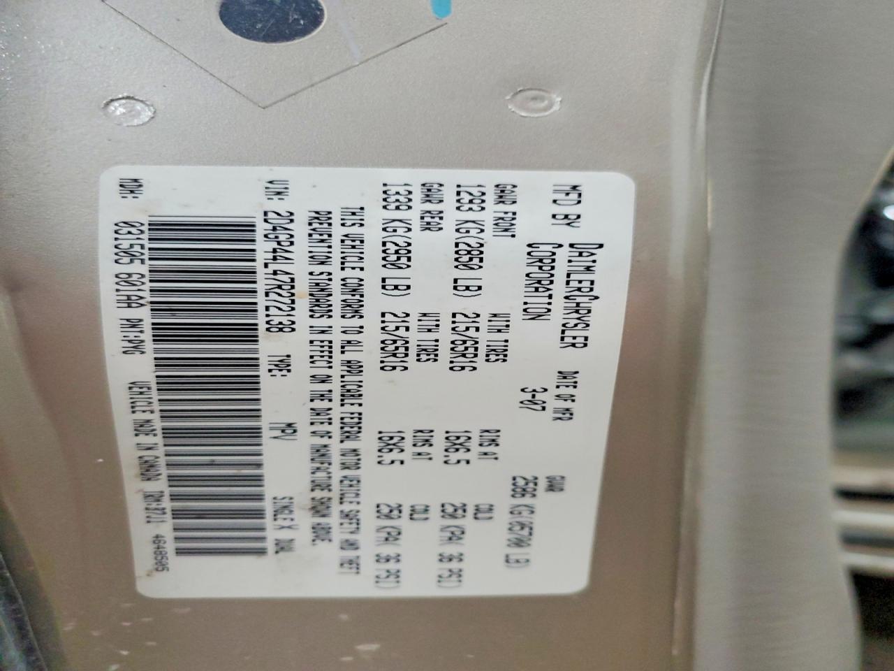 2007 Dodge Grand Caravan sxt