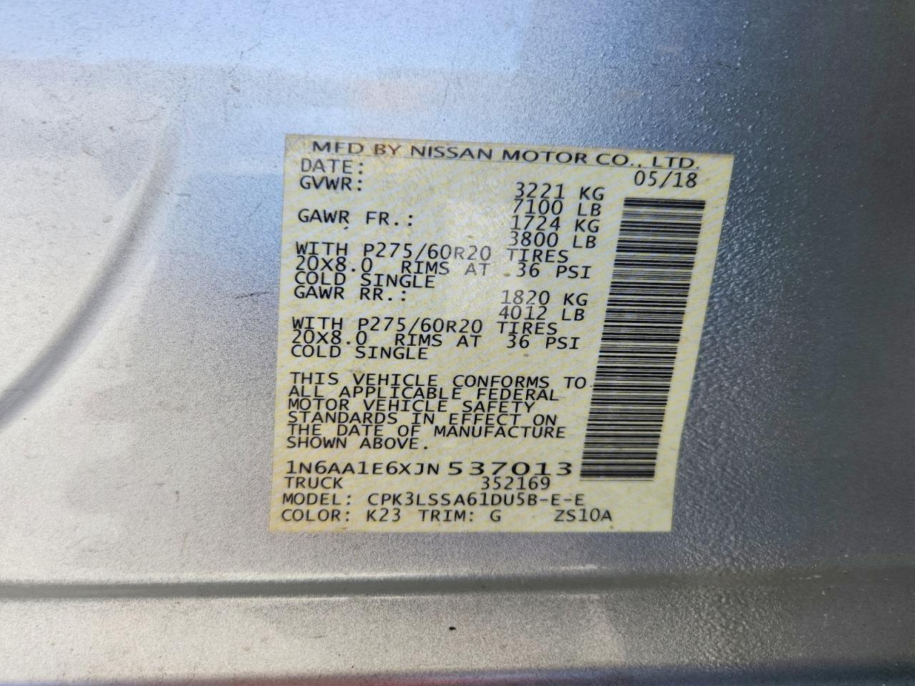 2018 Nissan Titan sv